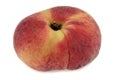 Flat peach close up on white background Royalty Free Stock Photo