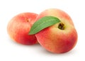 Flat peach isolated on white background, clipping path, full depth of field Royalty Free Stock Photo
