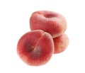 Flat peaches isolated Royalty Free Stock Photo