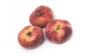 Flat peaches on a white background Royalty Free Stock Photo