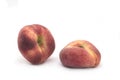 Flat peaches on a white background Royalty Free Stock Photo