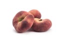 Flat peaches on a white background Royalty Free Stock Photo