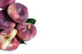 flat peaches on white background juicy peaches isolate Royalty Free Stock Photo