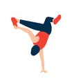 Flat people characters acrobatic dancer, template design vector icon illustration.