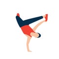 Flat people characters acrobatic dancer, template design vector icon illustration.