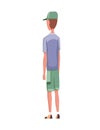 Flat people icon. Men with hat. Modern young people side view. Isolated vector illustration Royalty Free Stock Photo