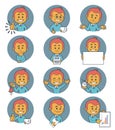 Flat people icons with business characters.