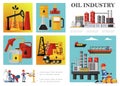 Flat Petroleum Industry Composition Royalty Free Stock Photo