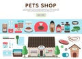 Flat Pets Shop Elements Collection