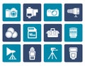 Flat Photography equipment and tools icons Royalty Free Stock Photo