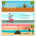 Flat Photography Horizontal Banners