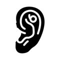 flat piercing earring glyph icon vector illustration Royalty Free Stock Photo