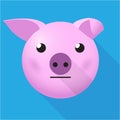 Flat pig head Royalty Free Stock Photo
