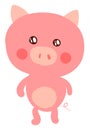 Flat pig, illustration, vector Royalty Free Stock Photo