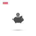 Flat piggy bank icon vector design isolated