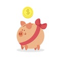 Flat piggy bank