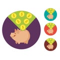 Flat piggy bank