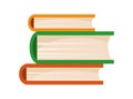 Flat pile textbooks. Piles of books for read lesson or manual, cartoon vector