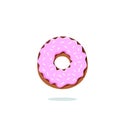 flat pink donut vector image