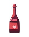 flat pink wine bottle