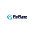 flat PinPlane location place maps logo design