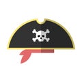 Flat pirate hat icon isolated vector illustration. Royalty Free Stock Photo