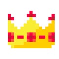 Flat pixel crown for decoration design. Pixel art. Luxury illustration. Vector illustration. stock image. Royalty Free Stock Photo