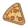 flat pizza slice illustration