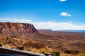 A flat plateau leading down to barren desert Royalty Free Stock Photo