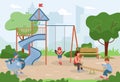 Flat Playground Swings Royalty Free Stock Photo