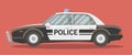 Flat police car Royalty Free Stock Photo