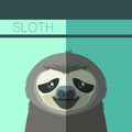 Flat postcard with Sloth