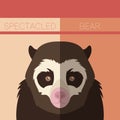 Flat postcard with Spectacled Bear