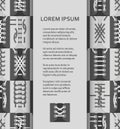 Flat poster or banner template with shoe lacing schemes Royalty Free Stock Photo