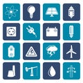 Flat Power and electricity industry icons Royalty Free Stock Photo