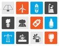 Flat Power, energy and electricity icons