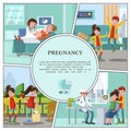 Flat Pregnancy Colorful Concept