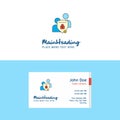 Flat Protected chat Logo and Visiting Card Template. Busienss Concept Logo Design