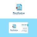 Flat Protected document Logo and Visiting Card Template. Busienss Concept Logo Design
