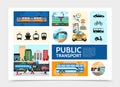 Flat Public Transport Infographic Template