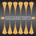 Flat pumpkins halloween party background for poster