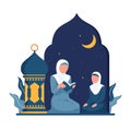 Flat ramadan illustration Vector illustration.