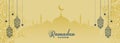 Flat ramadan kareem islamic banner design