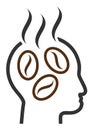 Flat Raster Coffee Dreams Head Icon