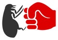 Flat Raster Flea Fist Strike Icon