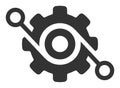 Flat Raster Gear Solution Icon