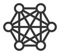 Flat Raster Network Connections Icon