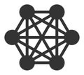 Flat Raster Network Relations Icon