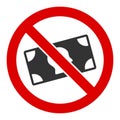 Flat Raster No Banknotes Icon Royalty Free Stock Photo