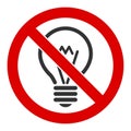 Flat Raster No Electric Lamp Icon